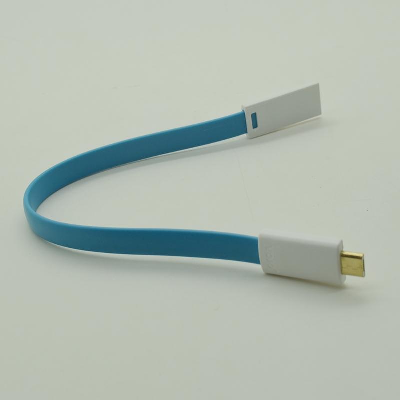 Colorful 22cm magnet micro USB cable for Samsung Galaxy S4 S IV / i9500 blue